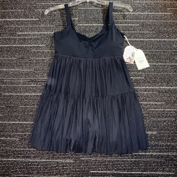 Blogilates Other - Blogilates Sweetheart Babydoll Dress Women L Black NEW Tiered Mesh Activewear